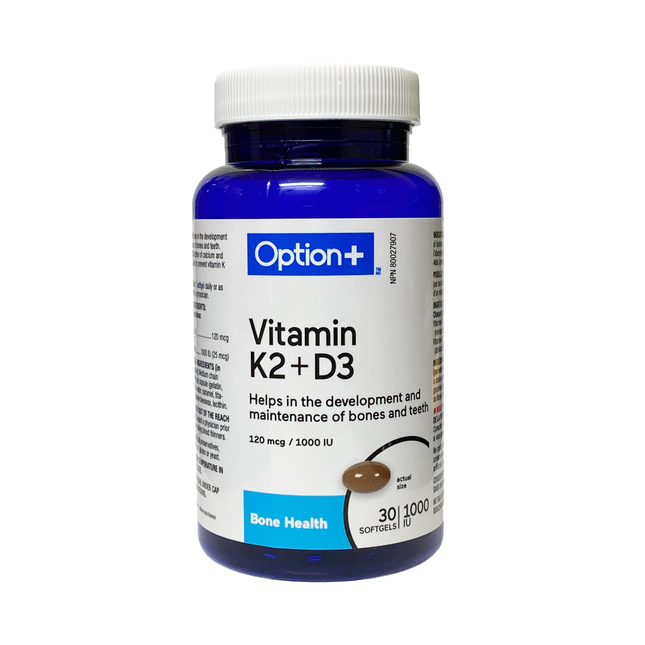Option+ K2+D3 1000 IU | 30 Softgels