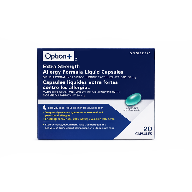 Option+ Extra-Fort Anti-allergies Liquide | 20 capsules