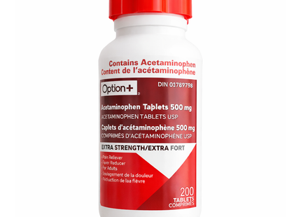 Option+ Acetaminophen Extra Strength | 200 Tablets