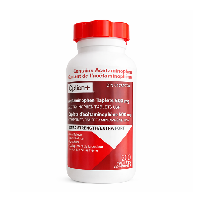 Option+ Acetaminophen Extra Strength | 200 Tablets