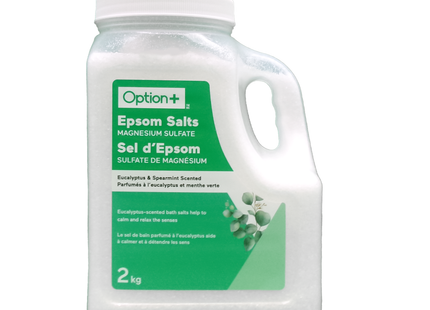 Sels d'Epsom Option+, eucalyptus et menthe verte | 2 kg