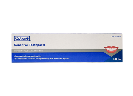 Option+ Dentifrice Sensitive Blanchissant et Anti-tartre | 100 ml