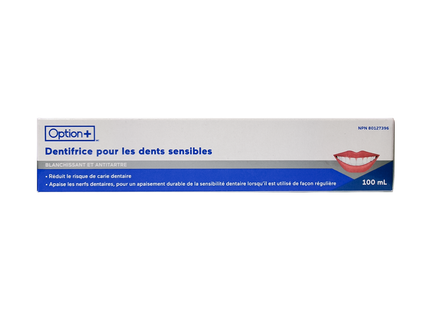 Option+ Dentifrice Sensitive Blanchissant et Anti-tartre | 100 ml