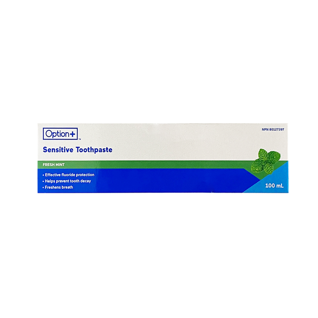 Option+ Dentifrice Sensitive, Menthe Fraîche | 100 ml
