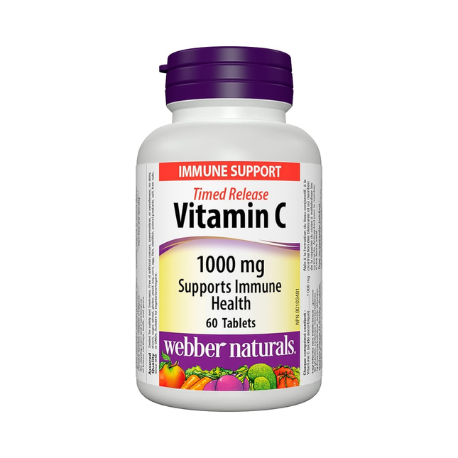 Webber Naturals - Vitamine C à libération prolongée 1000 mg | 60 comprimés