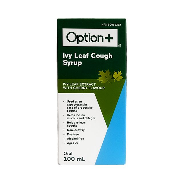 Option+ Ivy Leaf Cough Syrup, Cherry Flavour | 100 mL