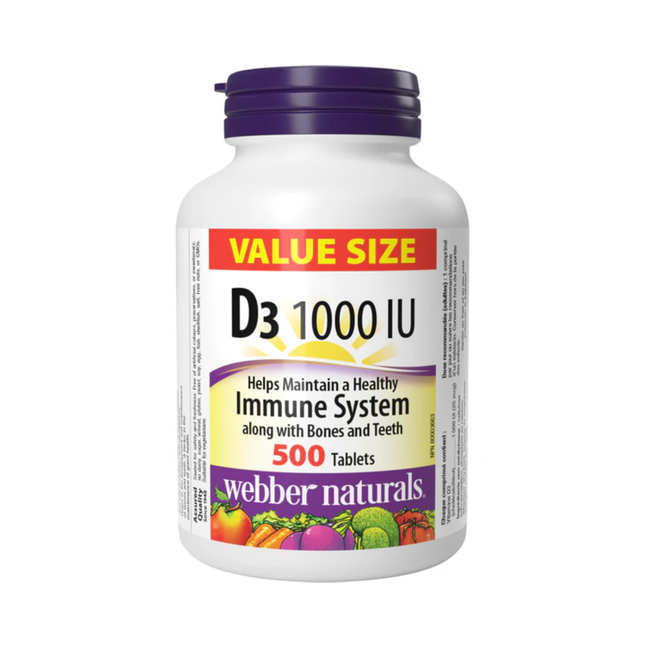 Webber Naturals - D3 1000IU Immune System | 500 Tablets