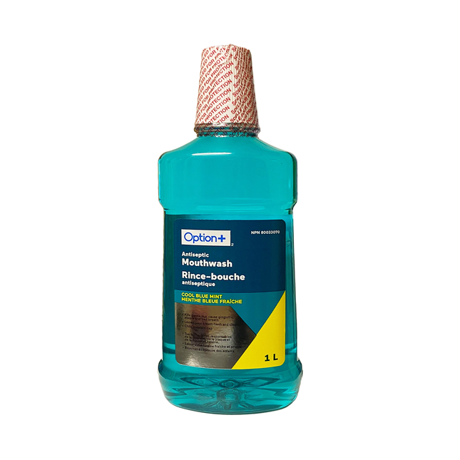 Option+ Antiseptic Mouthwash, Cool Blue Mint | 1L