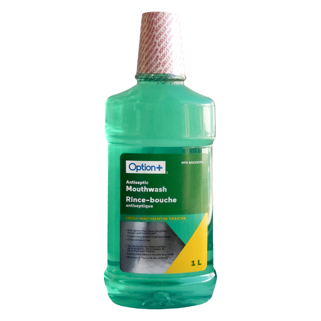 Option+ Antiseptic Mouthwash - Fresh Mint | 1 L