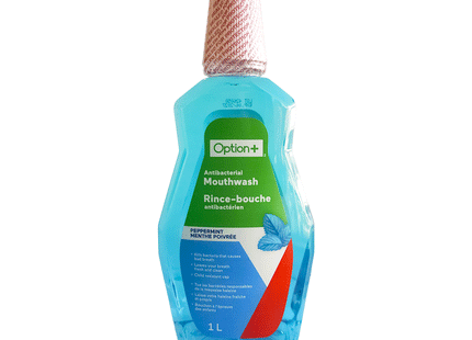 Option+ Antibacterial Mouthwash, Peppermint | 1 L