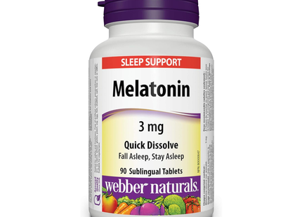 Webber Naturals - Melatonin 3 mg Quick Dissolve | 90 Sublingual Tablets