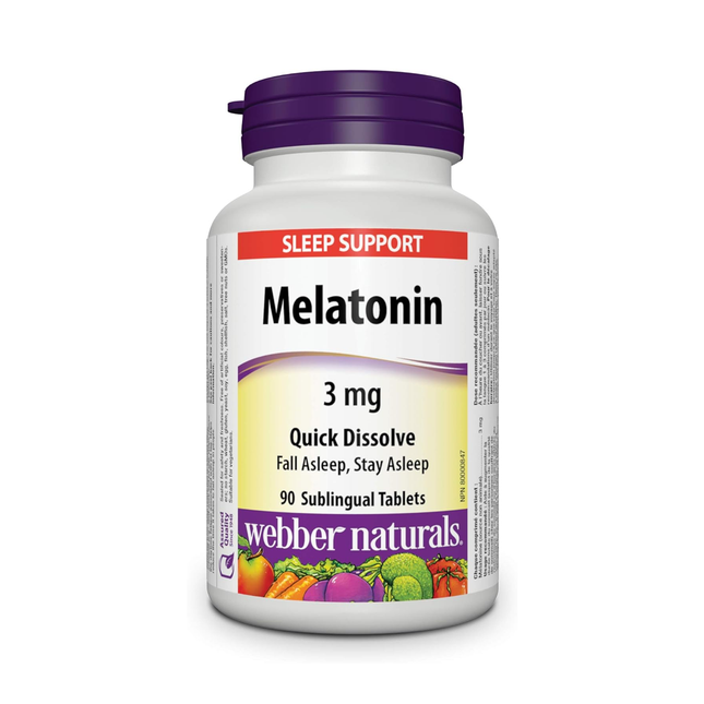 Webber Naturals - Melatonin 3 mg Quick Dissolve | 90 Sublingual Tablets