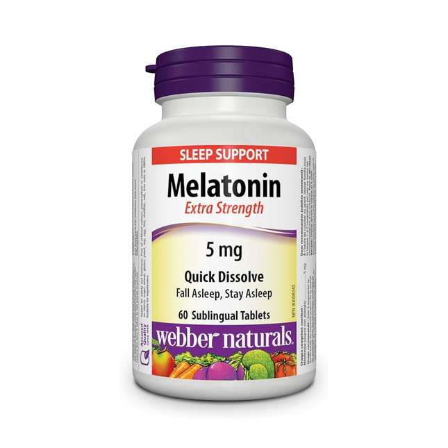 Webber Naturals - Melatonin Extra Strength 5 mg Timed Release | 60 Tablets