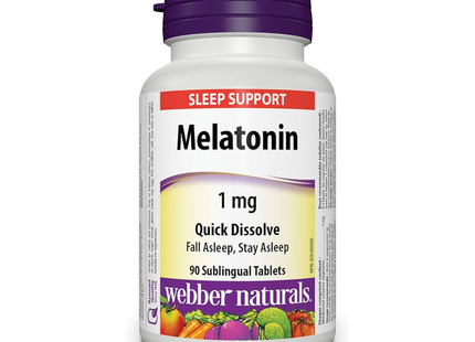 Webber Naturals - Melatonin 1 mg Quick Dissolve | 90 Sublingual Tablets