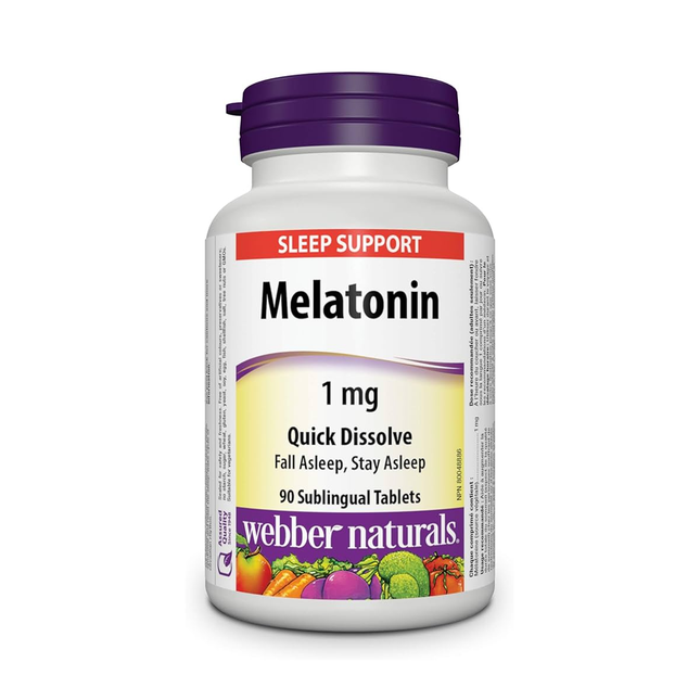 Webber Naturals - Melatonin 1 mg Quick Dissolve | 90 Sublingual Tablets