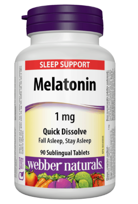 Webber Naturals Mélatonine 1 mg Dissolution rapide | 90 comprimés sublinguaux