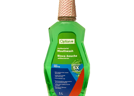 Option+ Antibacterial Mouthwash, Mint | 1L