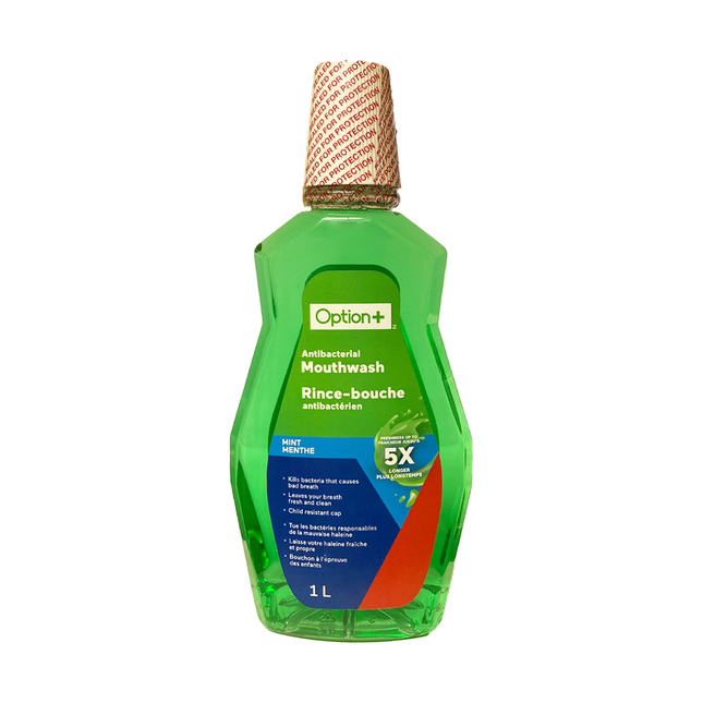 Option+ Antibacterial Mouthwash, Mint | 1L