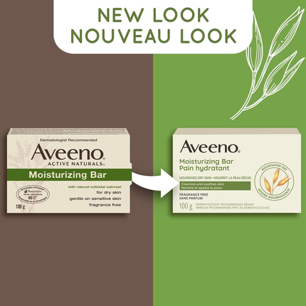 Aveeno - Barre hydratante à l'avoine nourrissante pour peau sèche | 100g
