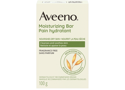 Aveeno - Barre hydratante à l'avoine nourrissante pour peau sèche | 100g