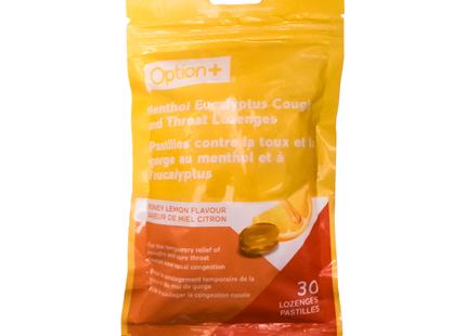 Option+ Menthol Eucalyptus Cough and Throat Lozenges | 30 Lozenges
