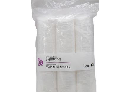 Kit - 100% Cotton Cosmetic Pads | 3 x 100 Pads
