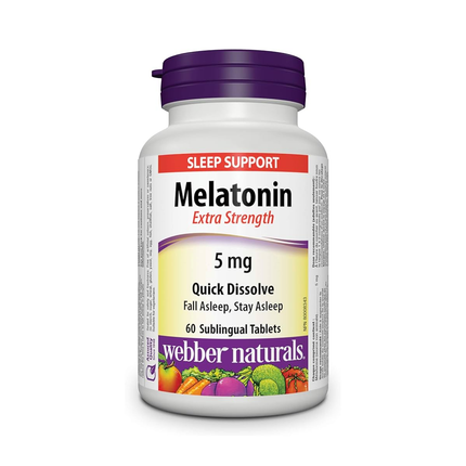 Webber Naturals - Melatonin Extra Strength 5 mg Quick Dissolve | 60 Sublingual Tablets