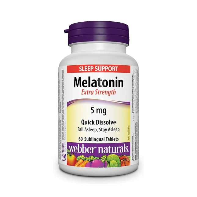 Webber Naturals - Melatonin Extra Strength 5 mg Quick Dissolve | 60 Sublingual Tablets