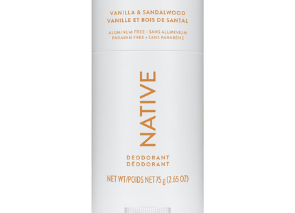 NATIVE - Aluminum Free Deodorant, Vanilla & Sandalwood | 75 g