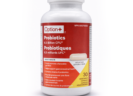 Option+ Probiotics 6.5 Billion CFU | 30 Veg Capsules