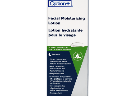 Option+ Facial Moisturizing Lotion, Normal to Oily Skin | 89 mL