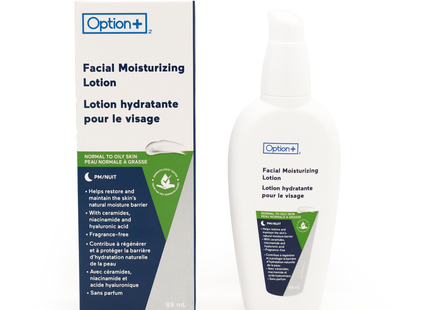 Option+ Facial Moisturizing Lotion, Normal to Oily Skin | 89 mL