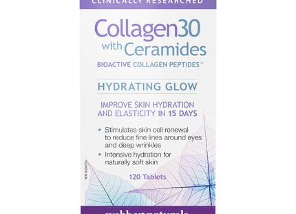 Webber Naturals - Collagène 30 avec céramides et peptides de collagène bioactifs | 120 comprimés