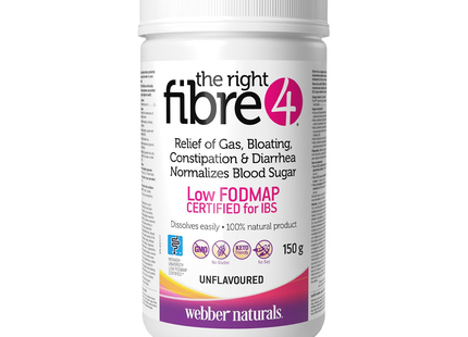 Webber Naturals Fibre 4 pour l'inconfort intestinal - Sans saveur | 150g