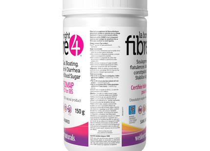 Webber Naturals Fibre 4 pour l'inconfort intestinal - Sans saveur | 150g