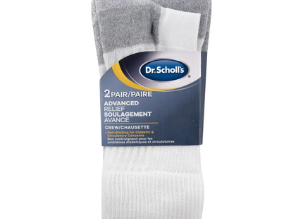 Dr. Scholl's - Advanced Relief Crew Non-Binding Diabetic & Circulatory Socks - White | Medium