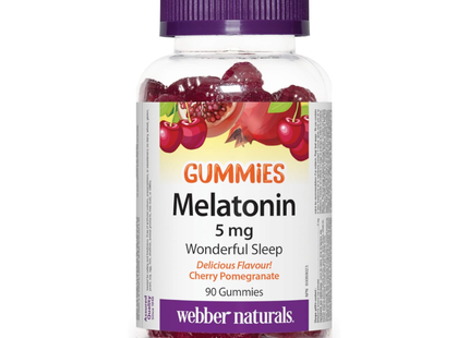 Webber Naturals - Melatonin Gummies 5 mg - Cherry Pomegranate | 90 Gummies