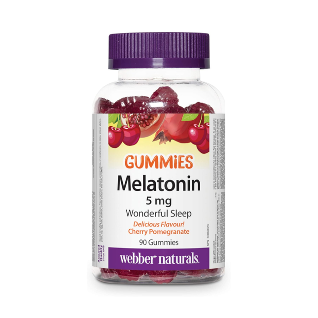 Webber Naturals - Melatonin Gummies 5 mg - Cherry Pomegranate | 90 Gummies