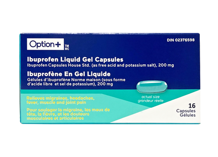 Option+ Ibuprofen 200 mg Liquid Gel | 16 Capsules