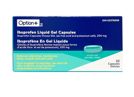Option+ Ibuprofen Liquid Gel Capsules | 32 Capsules