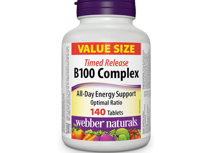 Webber Naturals - Complexe B100 à libération prolongée | 140 comprimés