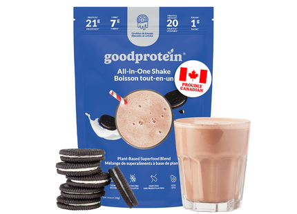 goodprotein All-In-One Shake Plant-Based Superfood Blend, Cookies & Cream | 440 g