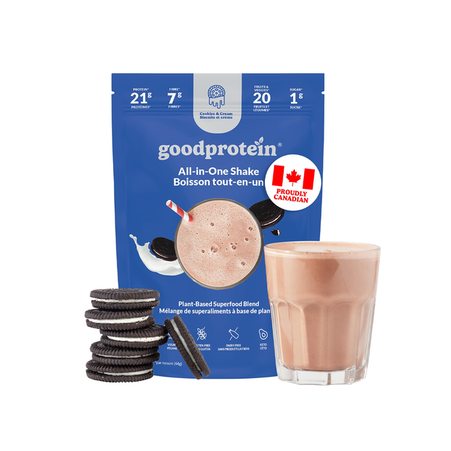 goodprotein All-In-One Shake Plant-Based Superfood Blend, Cookies & Cream | 440 g