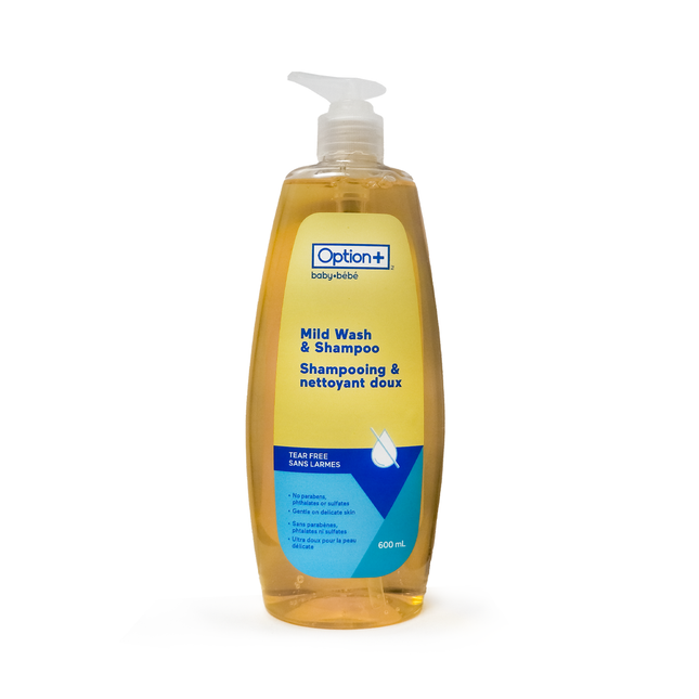 Option+ Lait nettoyant et shampoing sans larmes | 600 ml