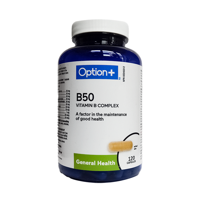 Option+ B50 Vitamin B Complex | 120 Capsules