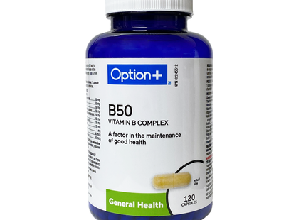 Option+ B50 Complexe de vitamines B | 120 gélules