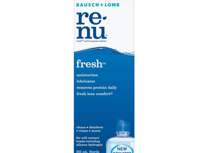 Bausch + Lomb - Solution de contact polyvalente Re-Nu Fresh | 355 ml