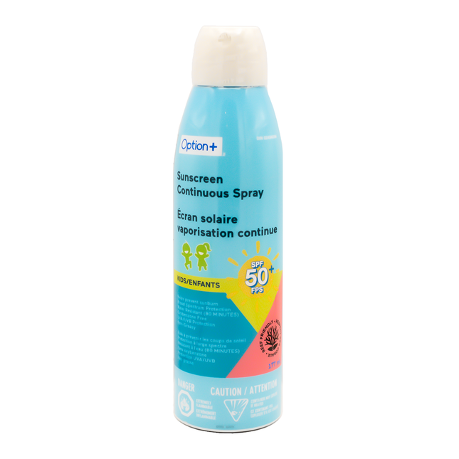 Option+ Sunscreen for Kids Continuous Spray SPF 50 | 177 mL