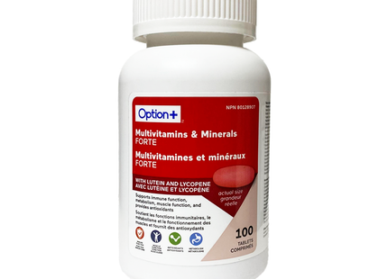 Option+ Multivitamins & Minerals FORTE With Lutein & Lycopene | 100 Tablets