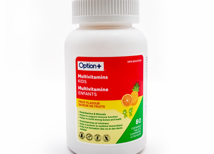 Option+ Kids Multivitamin, Fruit flavour | 80 Tablets